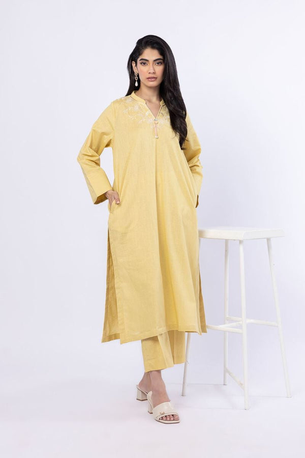 Embroidered | Linen Cotton Kurta Pants