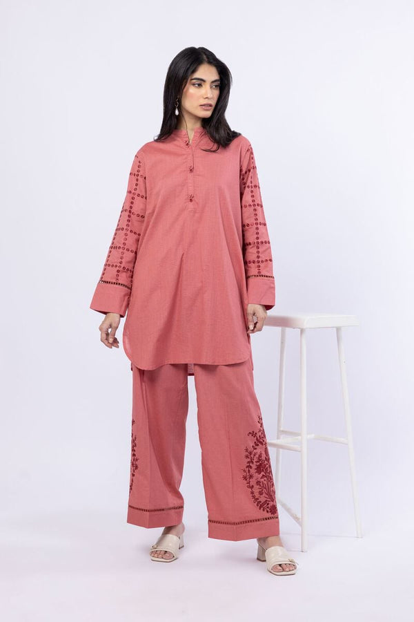 Embroidered | Linen Cotton Kurta Pants