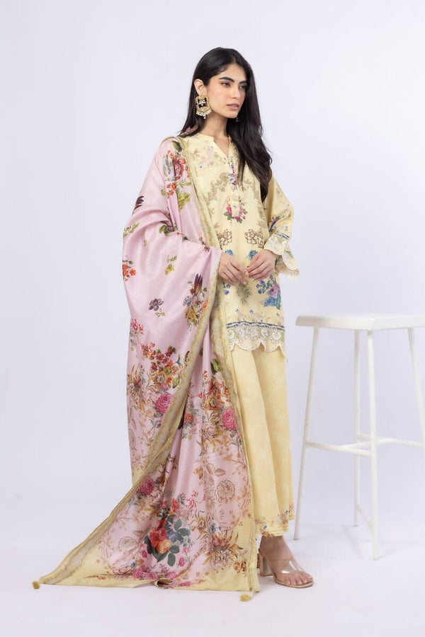 Embroidered | Russian Raw Silk 3 Pcs