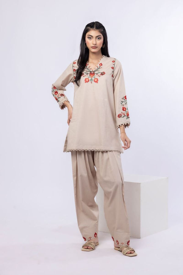 Embroidered | Cotton Dobby Kurta Pants