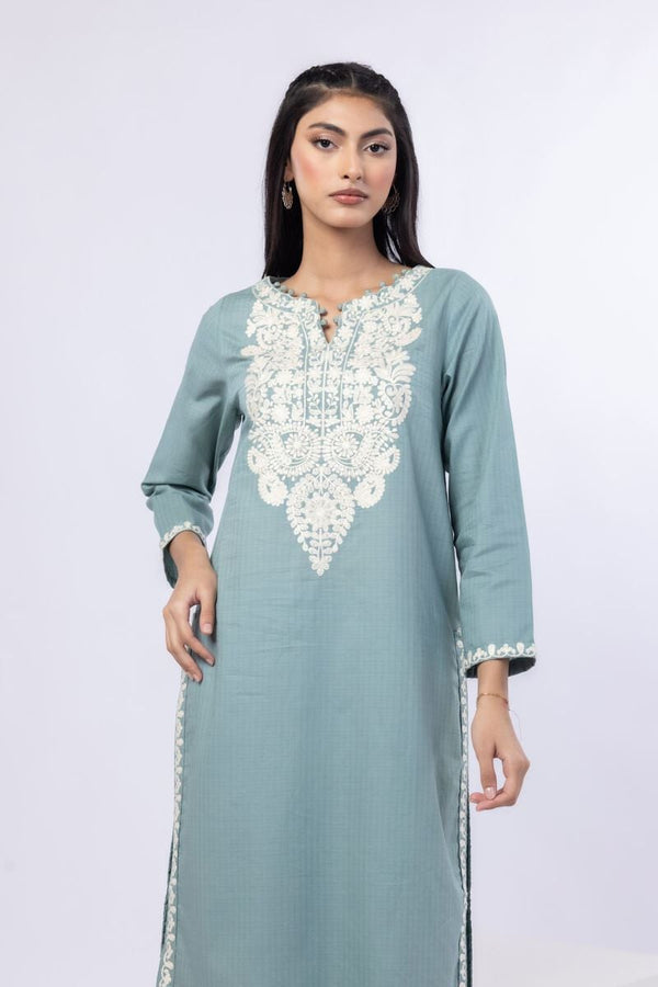 Embroidered | Cotton Dobby Kurta Pants